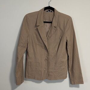 Reitmans Linen Blend Blazer Size 9 Colour Tan